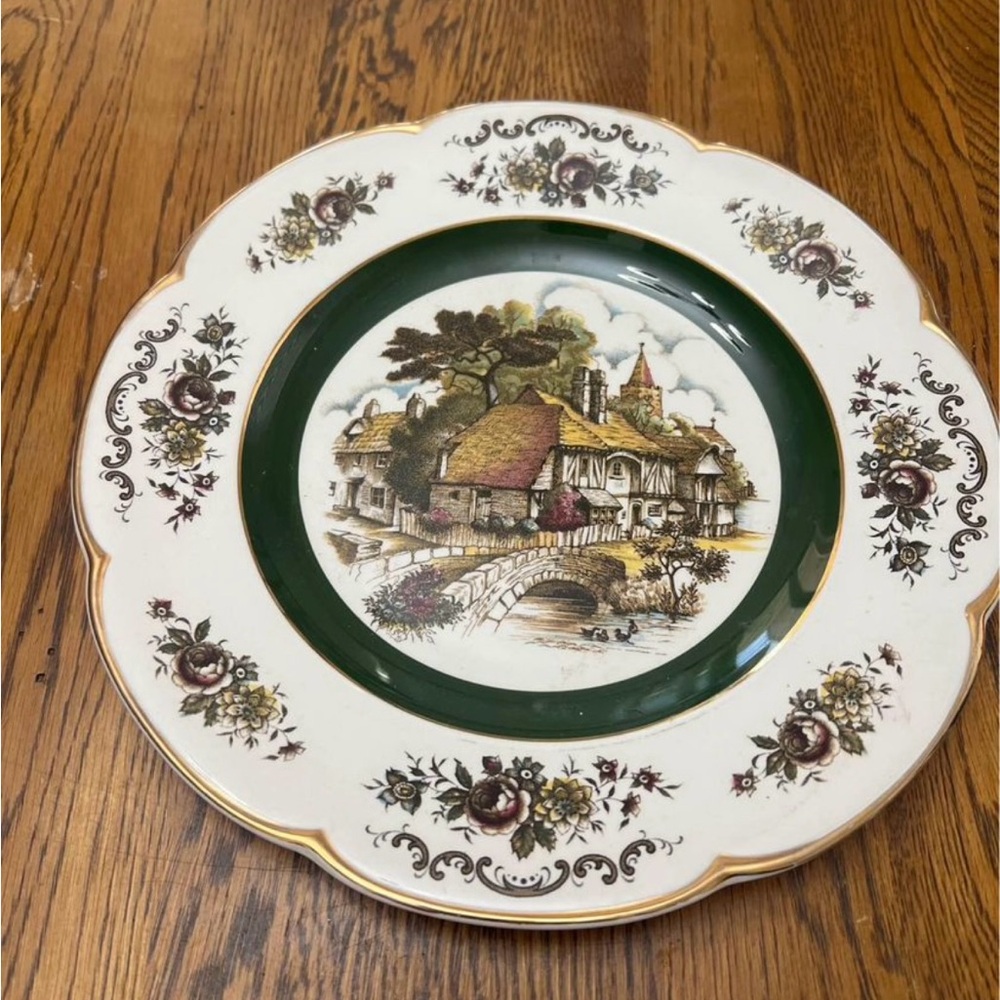 (3) Vintage Ascot 10.5” Service Plates by Wood and Sons England